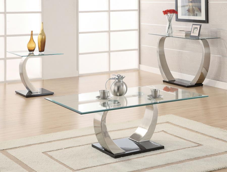 Pruitt - Glass Top Metal Base Table