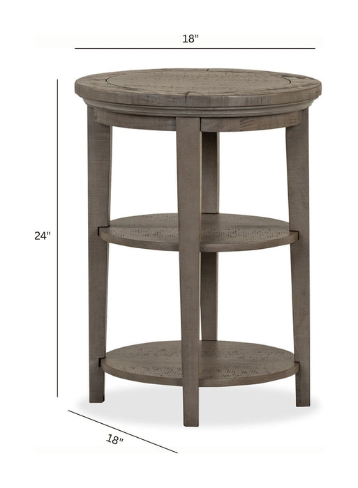 Paxton Place - Round Accent End Table - Dovetail Gray