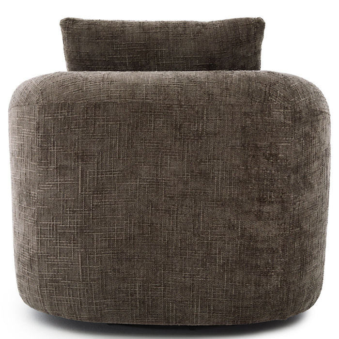 Modern Swivel Barrel Chair With Dual-Layer Cushion