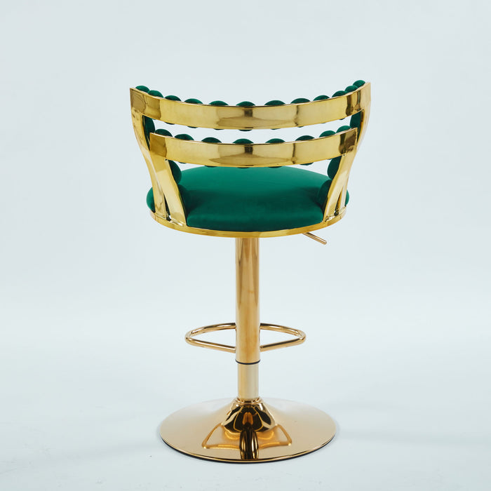 Modern Bar Chair With Iron Tube Legs, Soft Cushions And Comfortable Backrest (Set of 2)