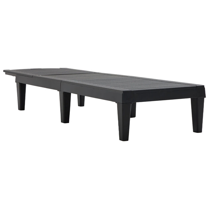 2 Piece Outdoor Chaise Lounges With Adjustable Backrest