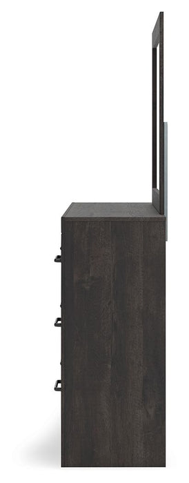 Hollivern - Dresser And Mirror - Dark Gray