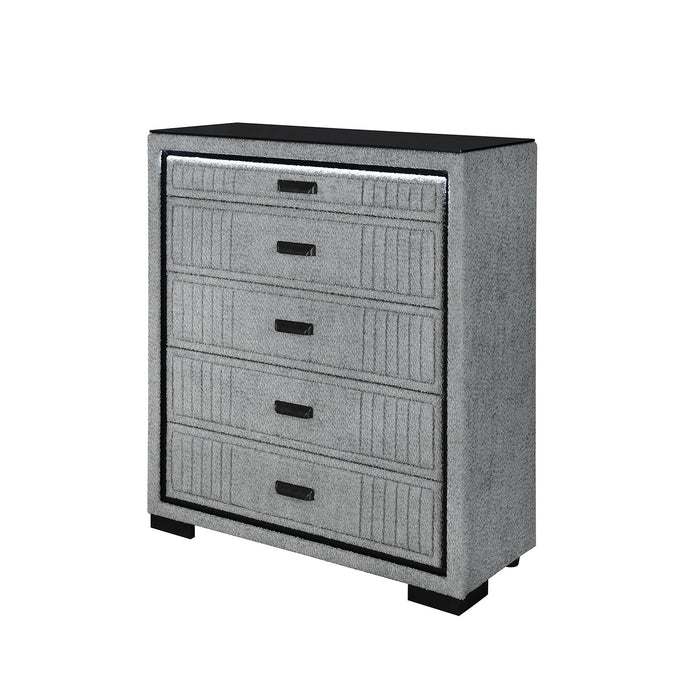 Isaiah - Upholstered Chest With LED Lighting
