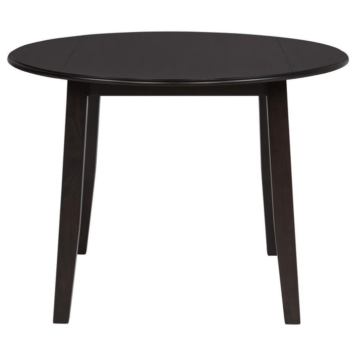 Catley - 5 Piece Round Drop Leaf Dining Table Set - Dark Coffee