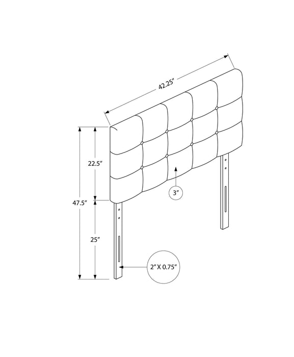 Twin Size, Bed Headboard Only, Upholstered, Transitional - Gray