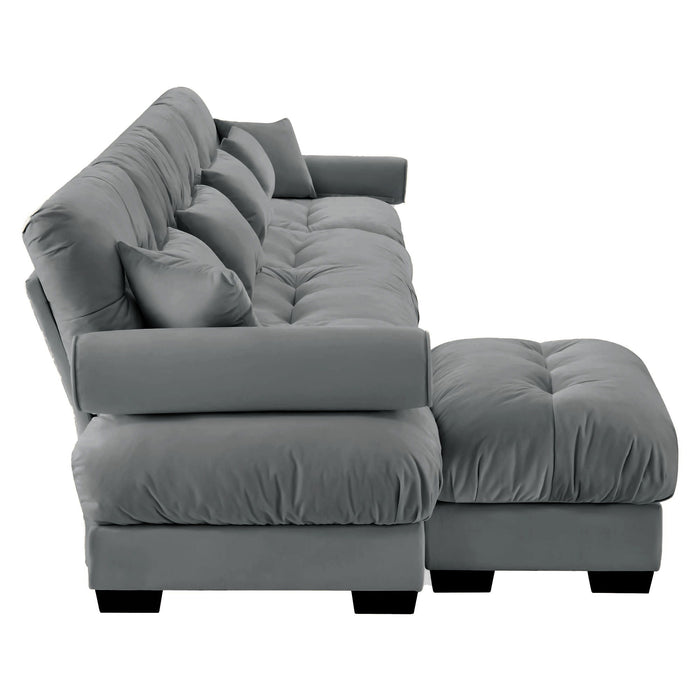 Super Comfort Oversized Modular Sectional Sofa With Movable Ottoman