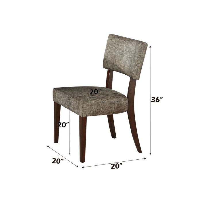 Drake - Side Chair Set of 2) - Gray Fabric & Espresso