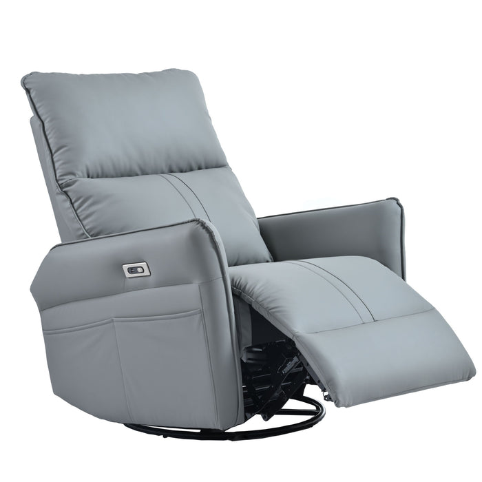 270° Power Swivel Rocker Glider Recliner Chair With USB Ports