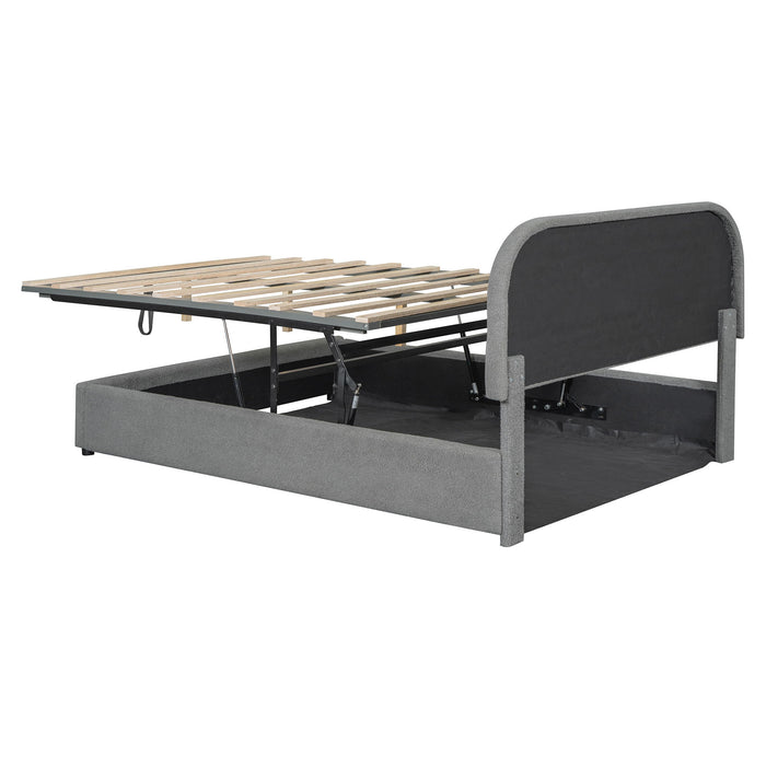 Upholstered Platform Bed With Hydraulic Storage System