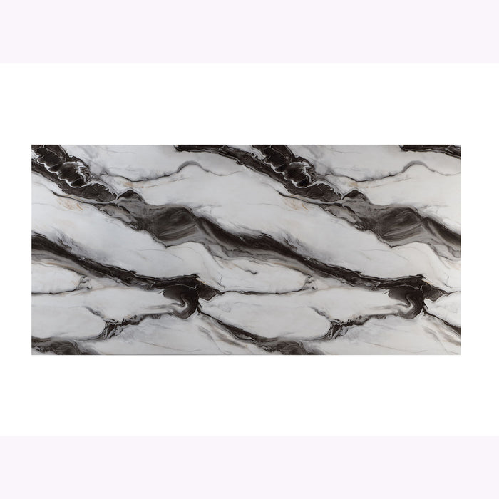 Stacey - Buffet With Storage Drawers And Marble Detailing - Black / Marble