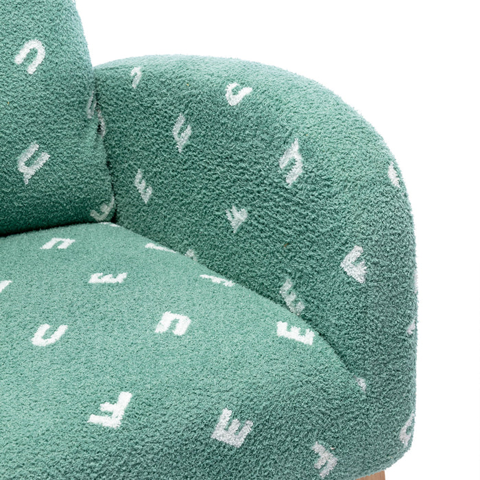 Modern Accent Rocker Armchair With Side Pocket, Upholstered High Back