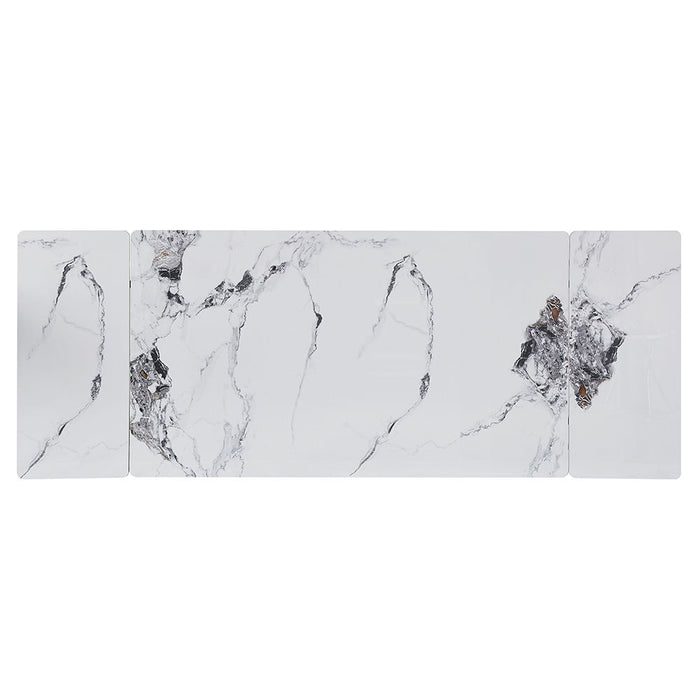 Damita - Ceramic Top Dining Table - White & Black