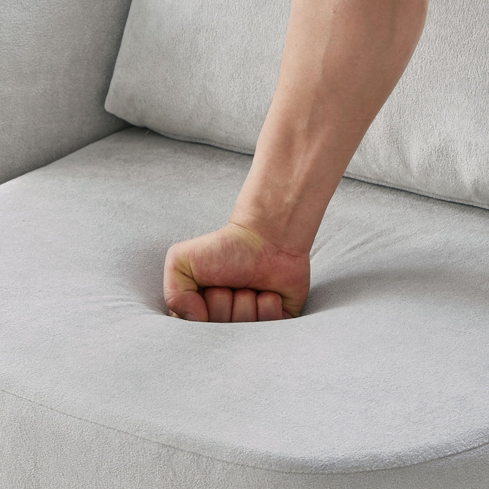 360° Modern Swivel Chair With Upholstered Curved Design