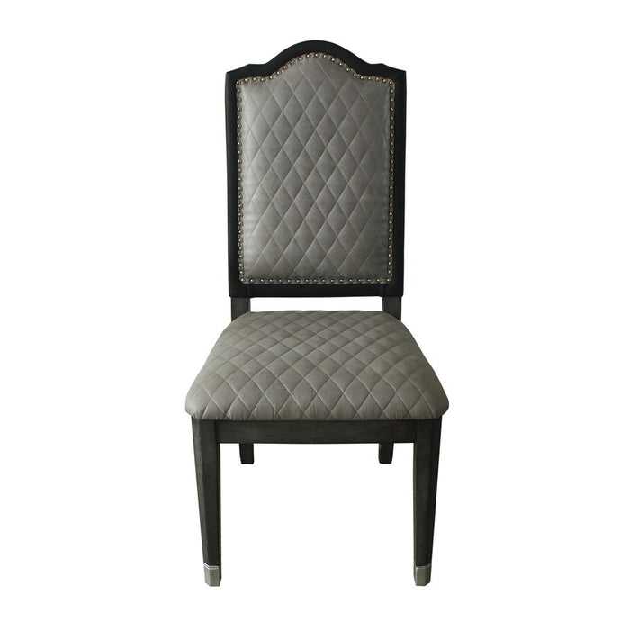 House Beatrice - Side Chair (Set of 2) - Two Tone Gray Fabric & Charcoal