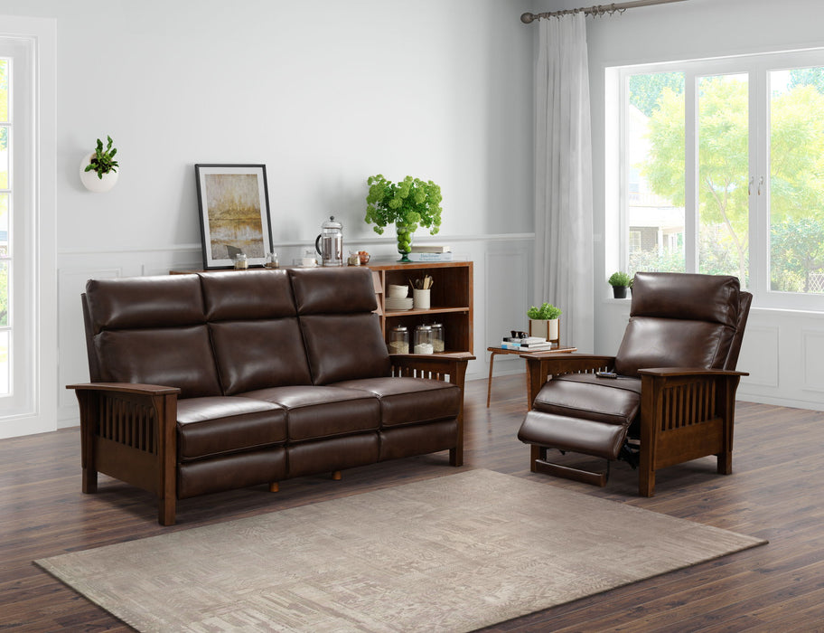 Artisan - Power Recliner-With Power Headrest - Dark Brown