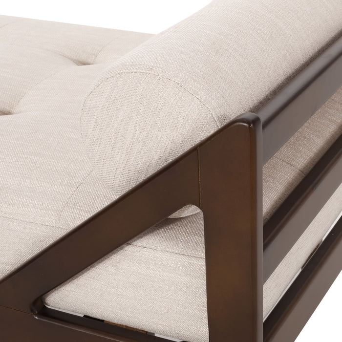 Chic Contemporary Chaise Lounge With Button Tufting And Bentwood Structure