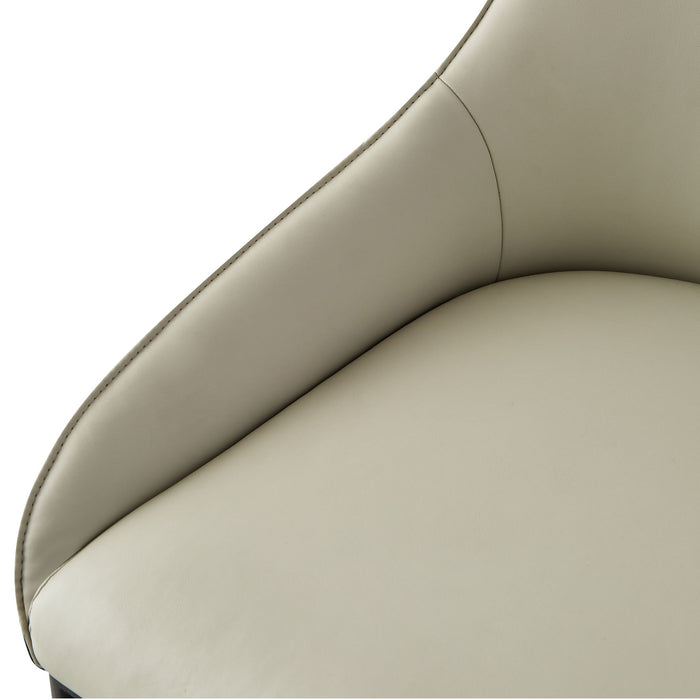 Modern Dining Chair Set Upholstered Seats Steel Metal Legs 2 Tone Contemporary Kitchen Living Room Furniture (Set of 2) - Black / Gray