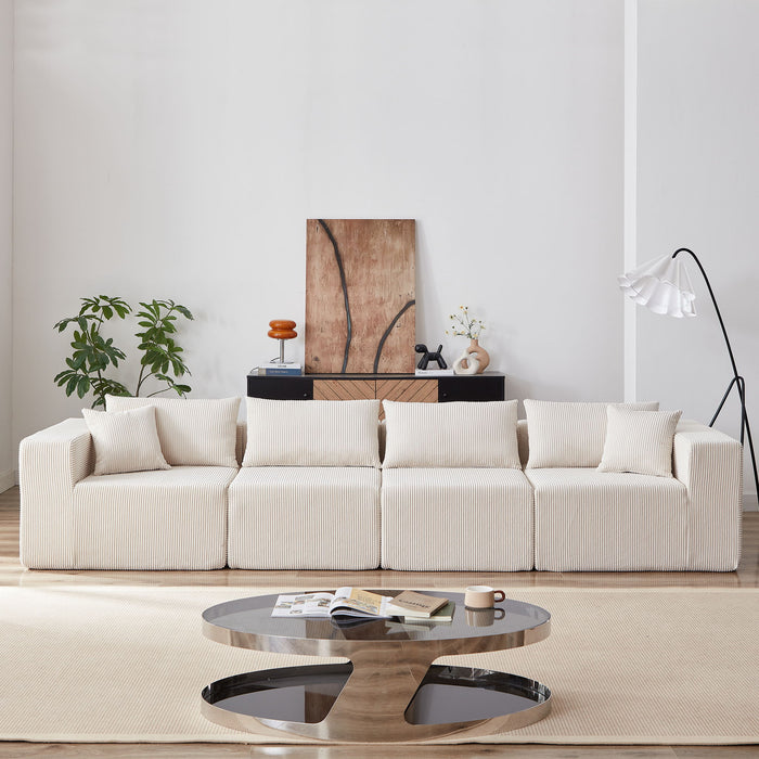 Modular L Shaped Sectional Compressed Sofa, Free Combination