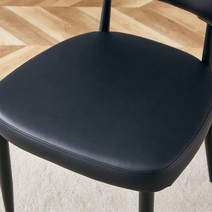 Minimalist Ergonomic Dining Chair With Curved Backres (Set of 4)