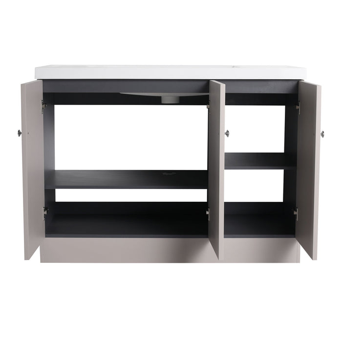 Contemporary Freestanding Bathroom Vanity With Resin Sink & Soft-Close Cabinet Doors