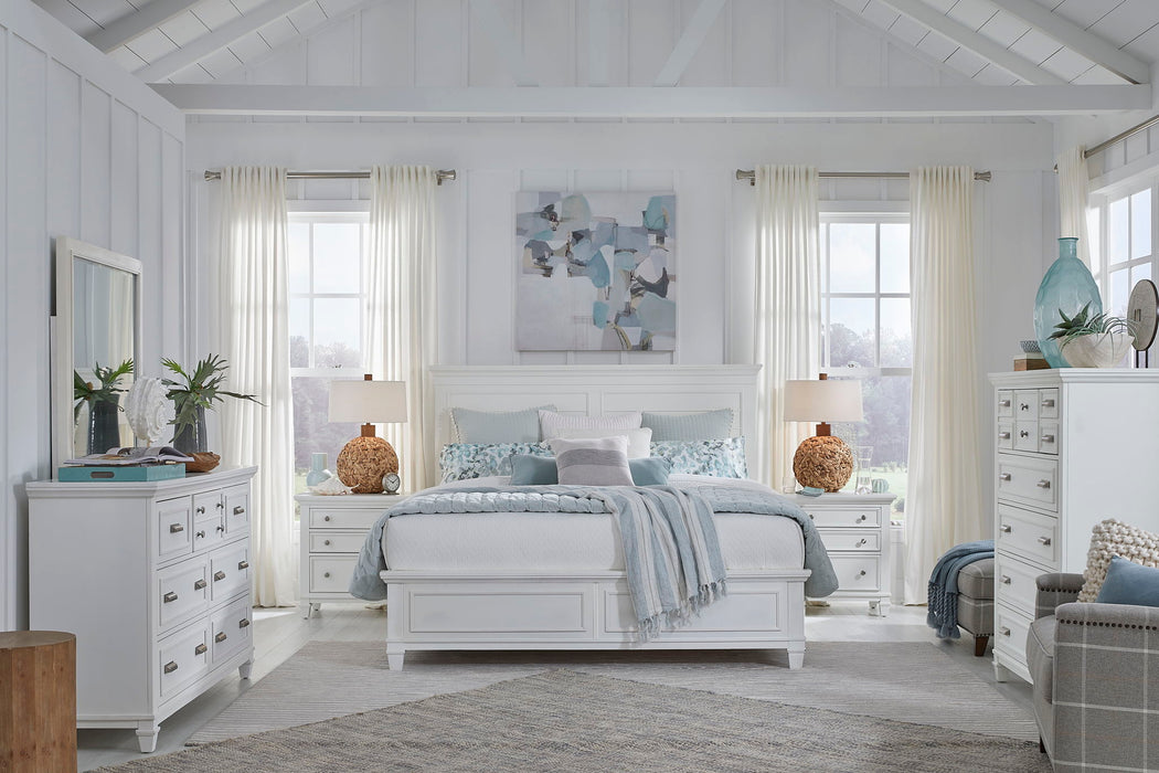 Charleston - California King Panel Bed - White Dove