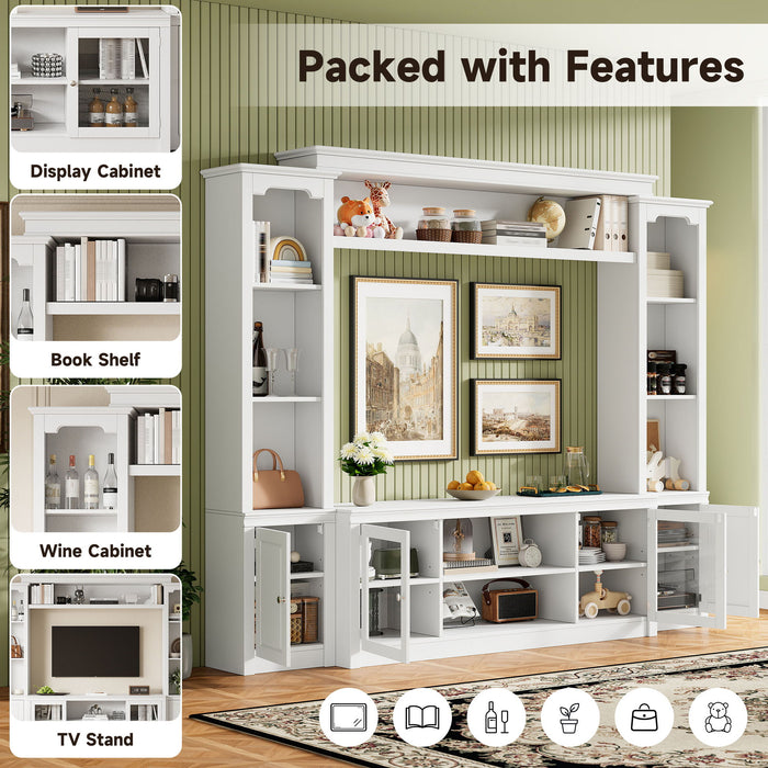 All-In-One TV Stand With Bookcase For TVs Up To 65"