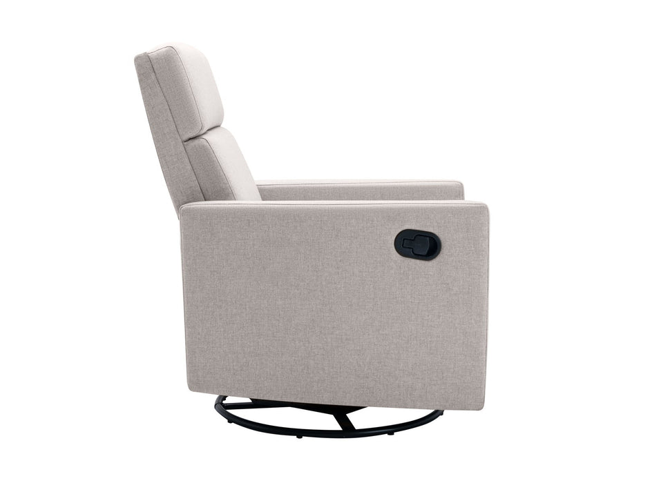 Modern Upholstered Rocker Nursery Chair Plush Seating Glider Swivel Recliner Chair, Tan