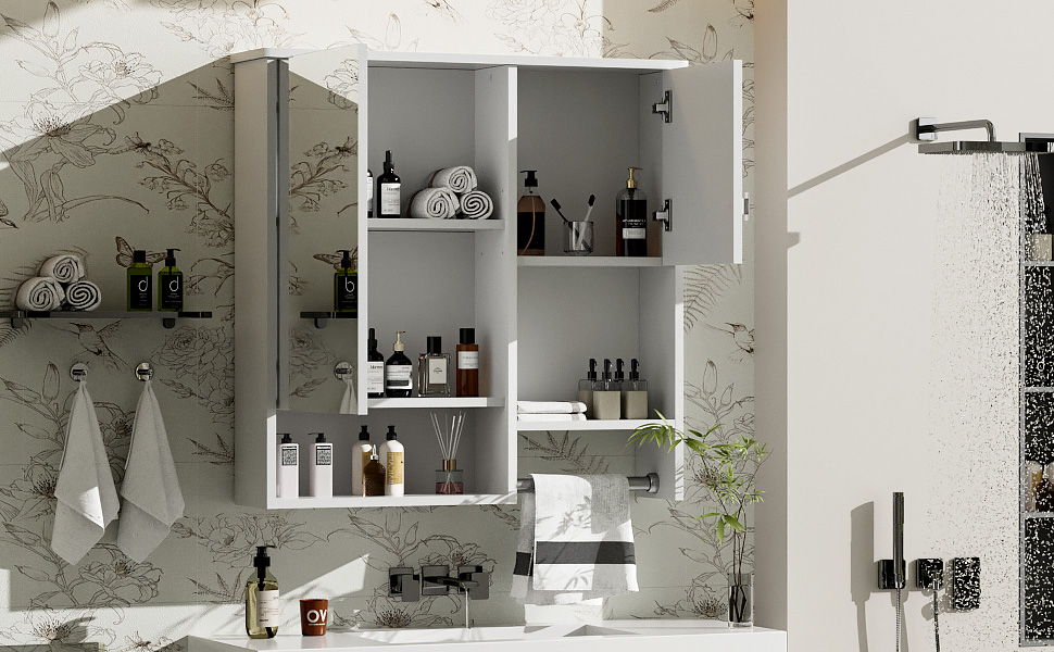 Modern Wall Mounted Bathroom Medicine Cabinet, Bathroom Wall Storage Cabinet With Mirror