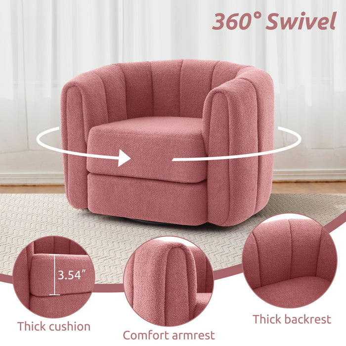 Swivel Accent Chair Wide Upholstered For Living Room