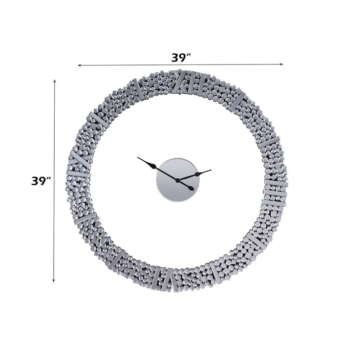 Kachina - 39" Wall Clock - Mirrored & Faux Gems