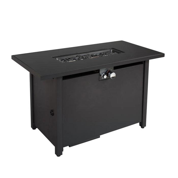 Rectangle Fire Pit, Fuel Versatility - Black