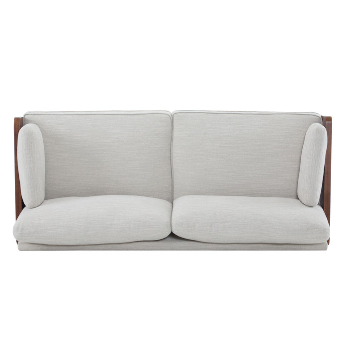 Mid Century Moderne Sofa With Wood Sides