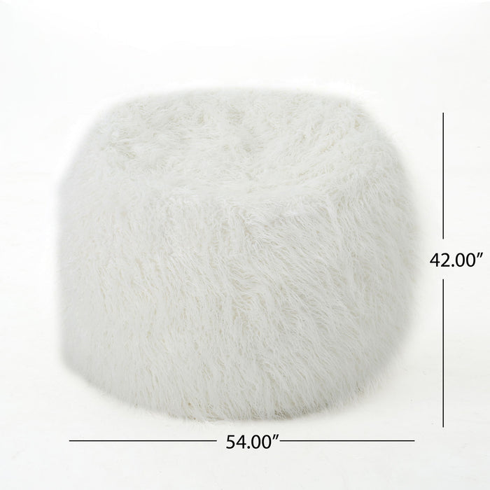 Mahin - Rounded 5 Foot Bean Bag Cozy Modern Design - White