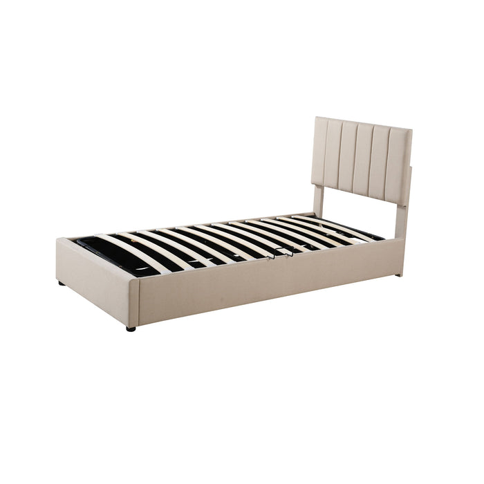 Upholstered Platform Bed With A Hydraulic Storage System