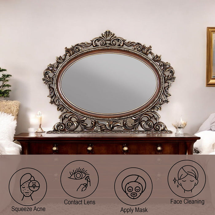 Devany - Oval Mirror - Cherry