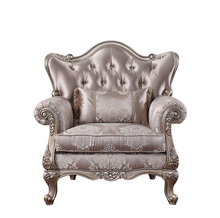 Jayceon - Chair With Pillow - Fabric & Champagne