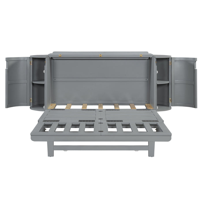 Murphy Bed With Hidden Storage & Modern Woven Design