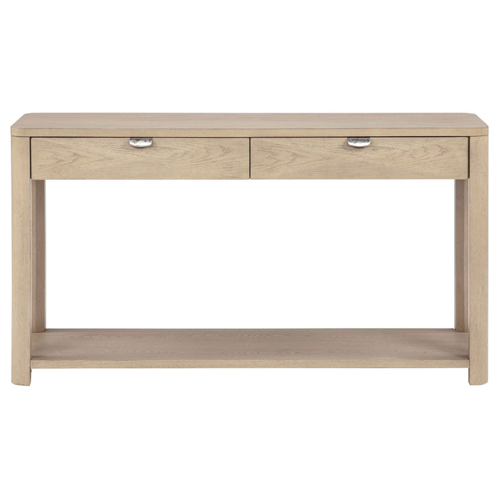 Marcelo Sofa Console Table with 2 Drawers and Shelf Light Elm