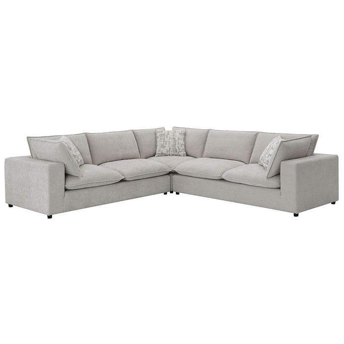 Marisa - Modular Left Facing Loveseat With 2 Pillows - Beige Boucle