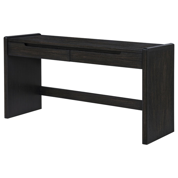 Leandro 2-drawer Home Office Writing Desk Burnished Black