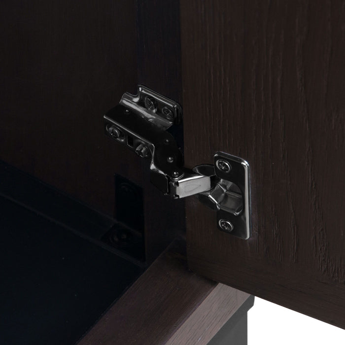 Modern Freestanding Bathroom Vanity With Ceramic Sink, Hot And Cold Faucet, Storage Cabinet & Open Shelf