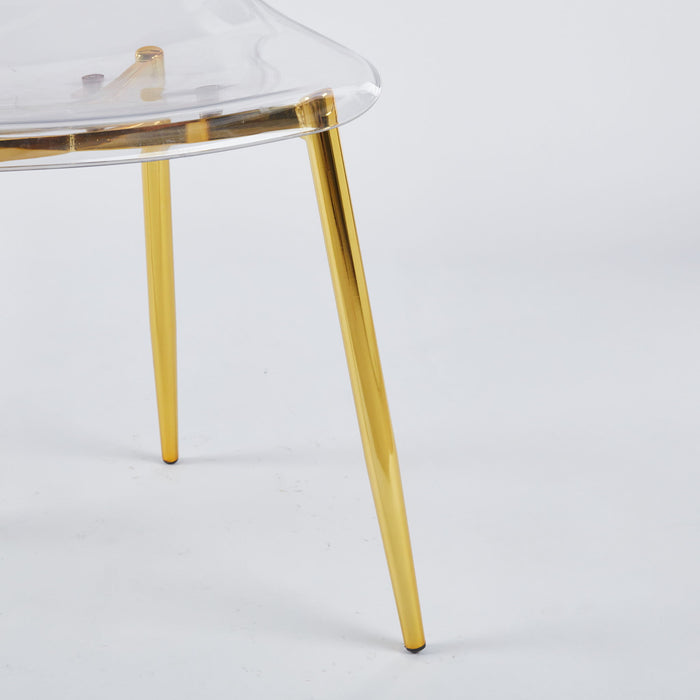 Transparent Plastic Seat Dining Chair (Set of 4)