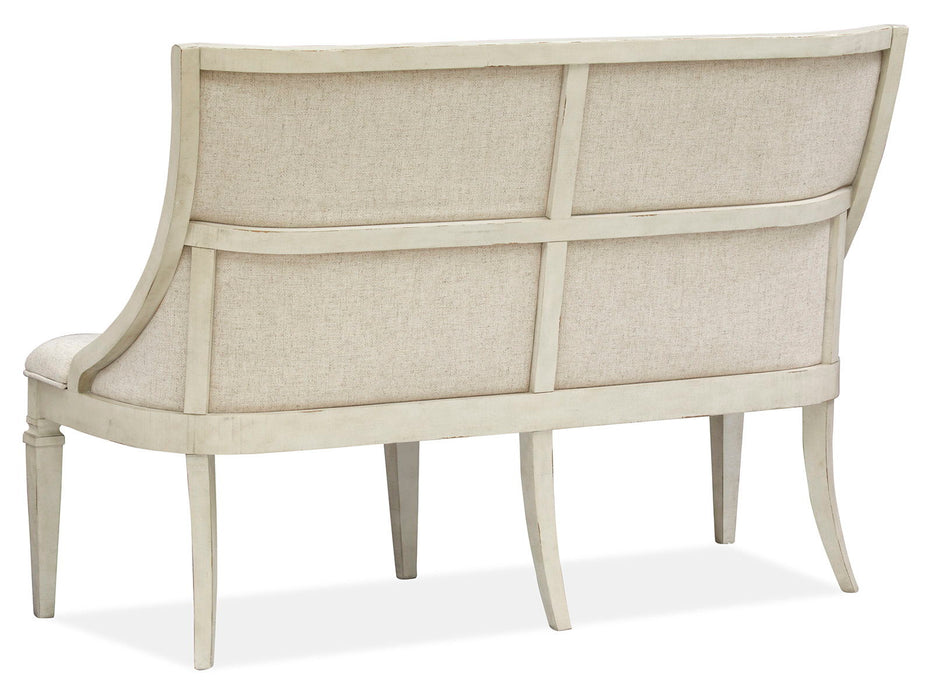 Newport - Bench With Upholstered Seat & Back - Alabaster