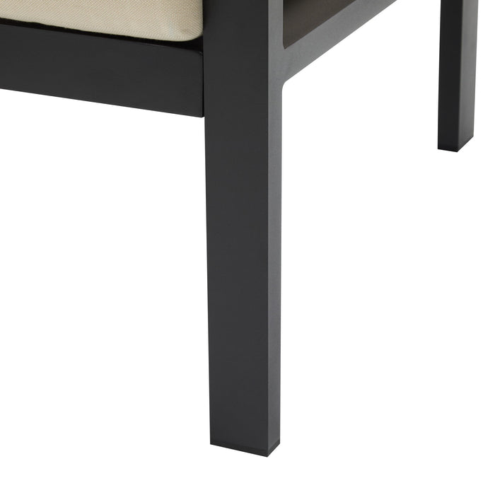 Modern 3 Piece Outdoor Patio Seating Set With Aluminum Frame And Weather Resistant Cushions - Beige / Gray