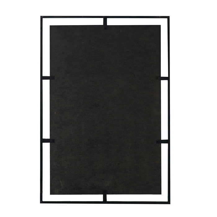 Rectangle Antiqued Wall Mirror Wall Mirror With Metal Frame, Home Wall Decor, Bedroom Living Room Entryway Wall Accent - Black