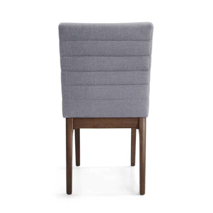 Mid Century Modern Dining Chair (Set of 2) With Channel Stitching - Dark Gray