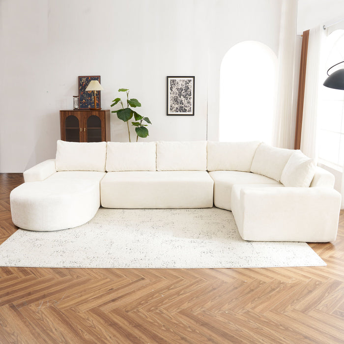 U-Shaped Oversized Modular Cloud Sectional Sofa With Deep Seat For Living Room