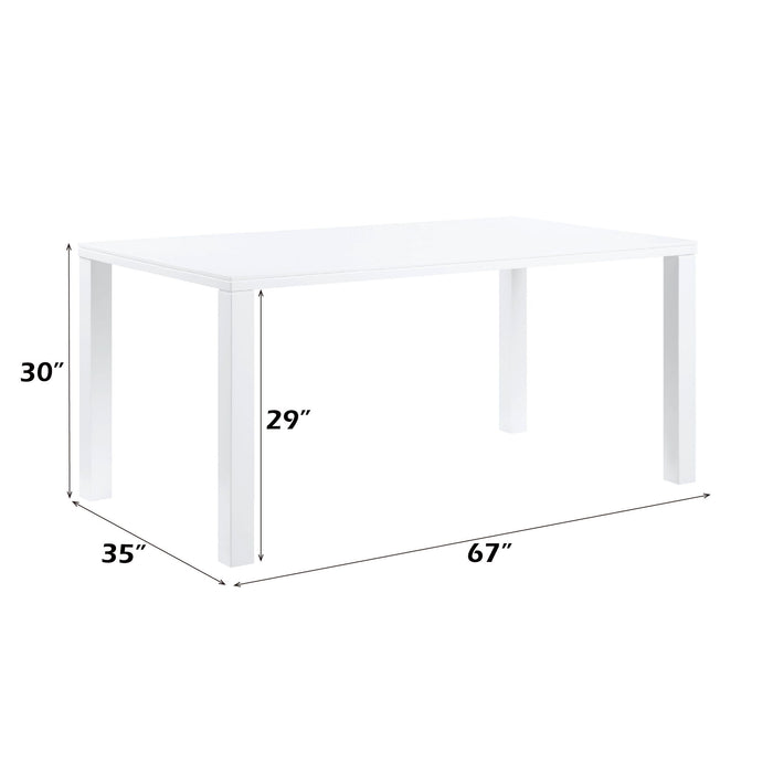 Pagan - High Gloss Dining Table - White