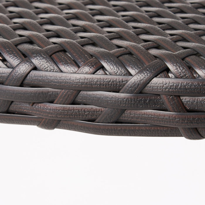 Outdoor Round Rattan Bar Table With Iron Frame - Multi Brown