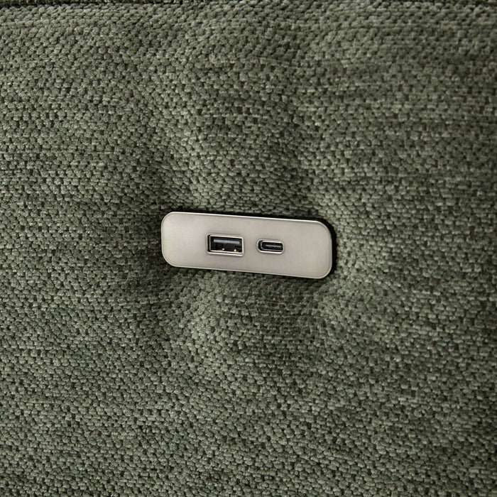 Modern Modular U-Shaped Sofa Bed With Movable Ottoman, USB Ports, Phone Holder